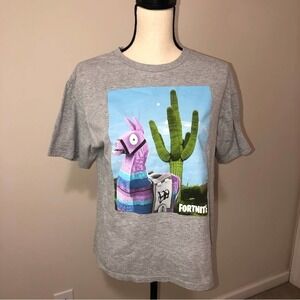 Fortnite Llama Gray Grapic T-Shirt Short Sleeve